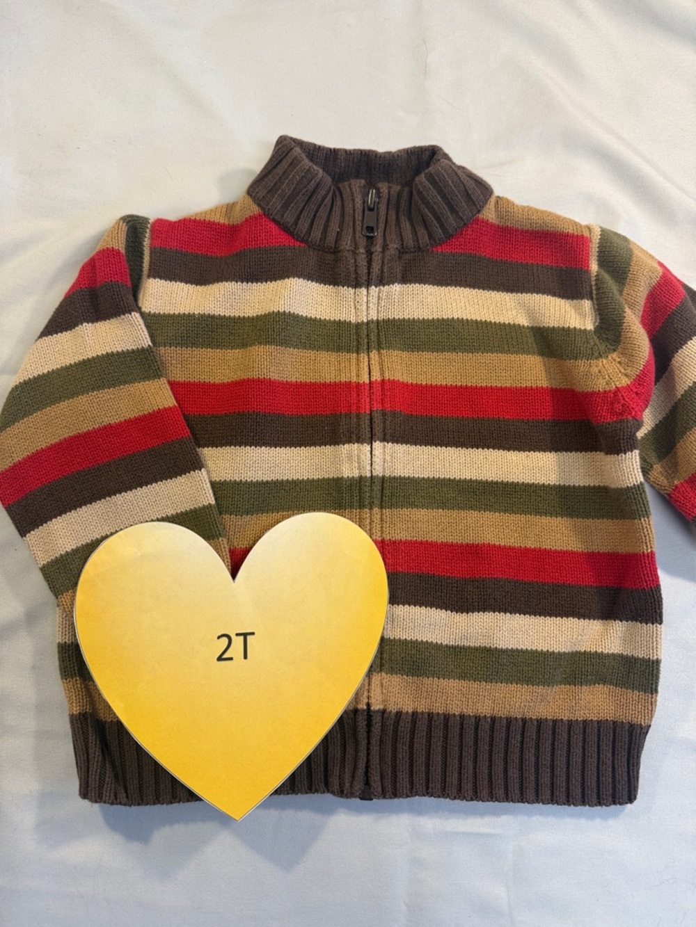 Gymboree - long sleeve knit full zip cardigan sweater. Size 2T